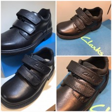 現貨: Clarks 男童返學真皮鞋 (黑色)