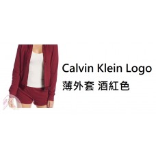 6底: Calvin Klein Logo 薄外套 酒紅色