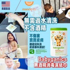3底: Babyganics 消毒搓手濕紙巾 (1樽100張)