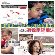 Bison Life 安全防護眼鏡 (買4盒台灣宏瑋3層不織布口罩送1副)