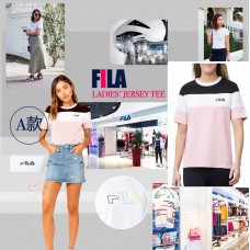 8中: FILA 女裝拼色上衣 (藍白粉)