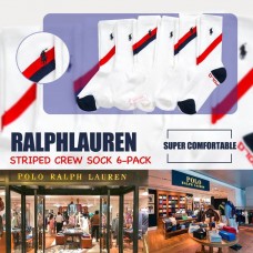 8中: Ralph Lauren Polo 1套6對中童長襪 (紅藍白色)