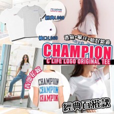 2底: Champion 女裝LOGO上衣 (白色)