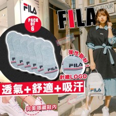 現貨: FILA 6對裝船襪 (淺灰色)