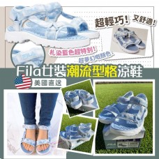 10中: FILA 花紋涼鞋 (藍白色)