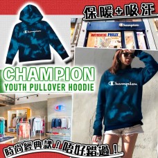 4中: Champion Pullover 中童有帽衛衣 (黑藍混染)