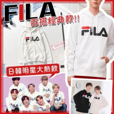 4底: FILA 經典男裝有帽衛衣 (白色)