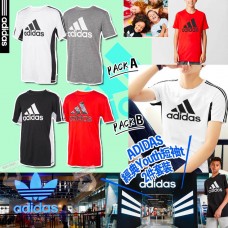 11底: Adidas 中童夏日短袖上衣2件套裝 (黑配紅)