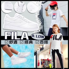 6底: FILA A LOW 中童全白波鞋