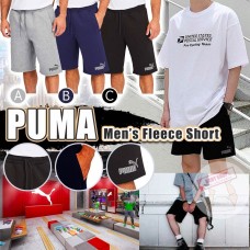 11中: Puma Fleece LOGO 男裝抓絨短褲 (淺灰色)