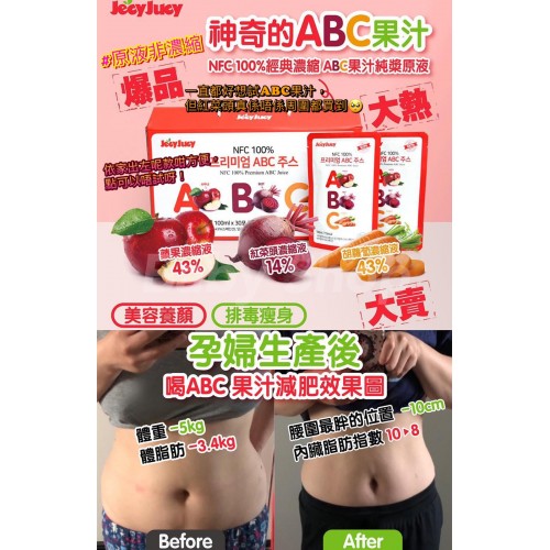 6底 Jecyjucy Abc 非濃縮果汁原液 30包裝