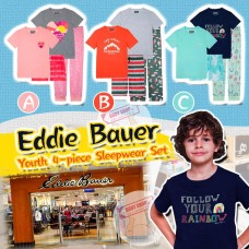 9底: Eddie Bauer 4件中童睡衣套裝 (C款-藍色)