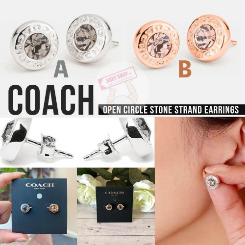 12月初 Coach Stone Strand 圓型閃石耳環