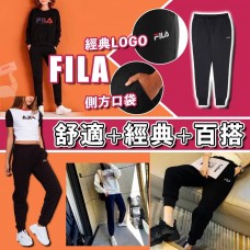 2中: FILA Fleece 女裝抓絨運動長褲 (黑色)