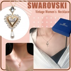 12底: Swarovski Vintage 閃石珍珠天鵝頸鏈