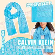 2中: Calvin Klein Border 大圍巾 (藍色)