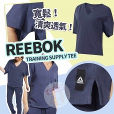 3中: Reebok Training Supply 女裝V領短袖上衣 (藍色)