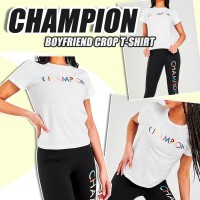 3中: Champion Boyfriend 女裝短袖上衣 (白色彩LOGO)