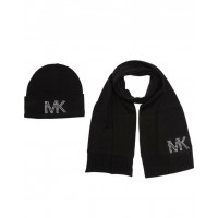現貨: Michael Kors 頸巾連冷帽套裝 (黑色)